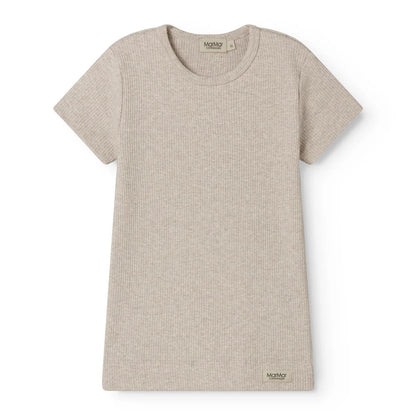 MarMar Plain T-Shirt "Light Beige Melange" – mit Modal