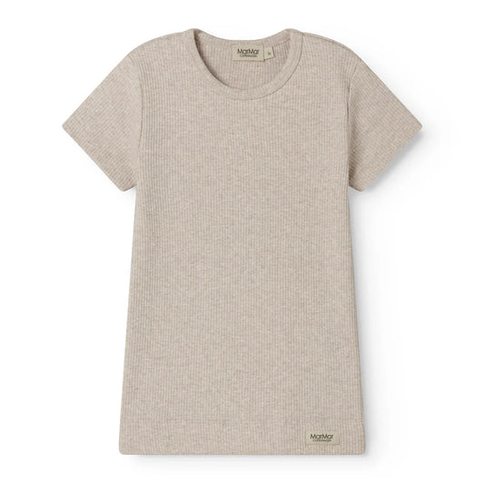 MarMar Plain T-Shirt "Light Beige Melange" – mit Modal