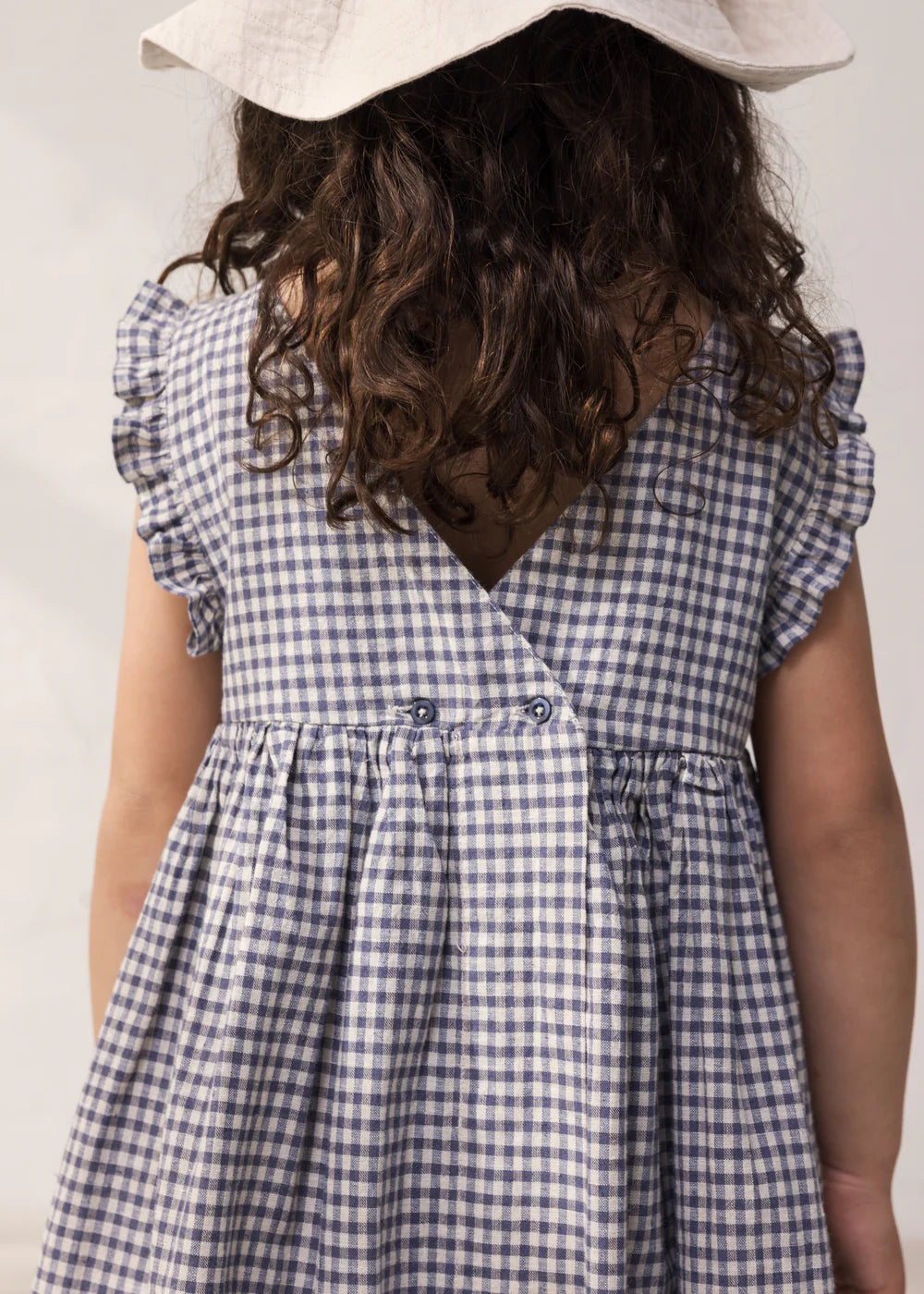 MarMar Copenhagen Darame Kleid "Marine Check" – Baumwolle & Leinen