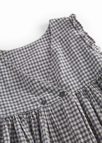 MarMar Copenhagen Darame Kleid "Marine Check" – Baumwolle & Leinen