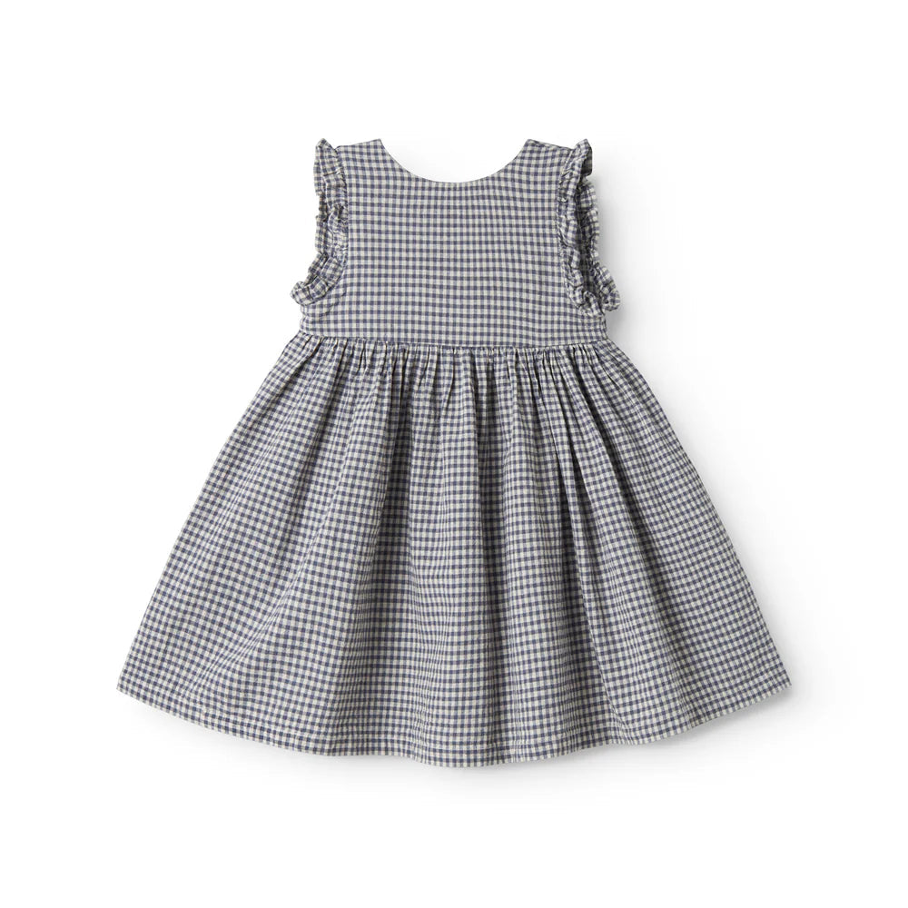 MarMar Copenhagen Darame Kleid "Marine Check" – Baumwolle & Leinen