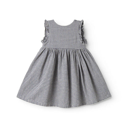 MarMar Copenhagen Darame Kleid "Marine Check" – Baumwolle & Leinen