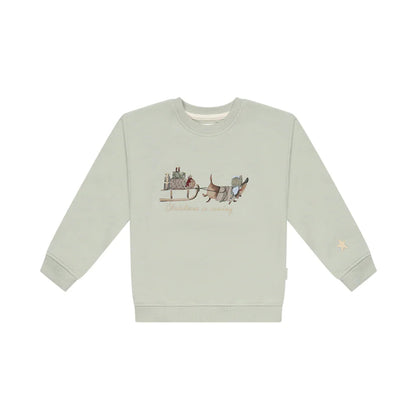 Leevje Oversized Sweatshirt Dackel "Soft Green"
