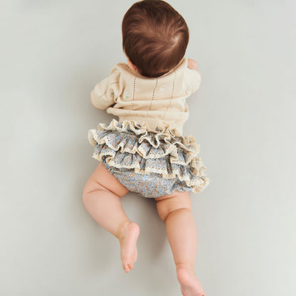 Wheat Baby Stricktop Malvina "Sandshell White Flowers"