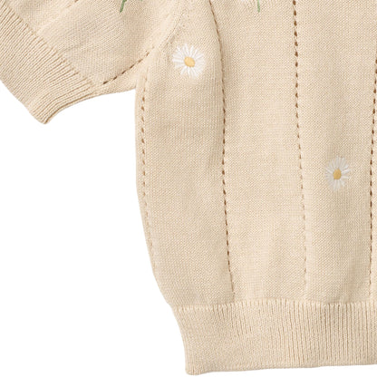 Wheat Baby Stricktop Malvina "Sandshell White Flowers"