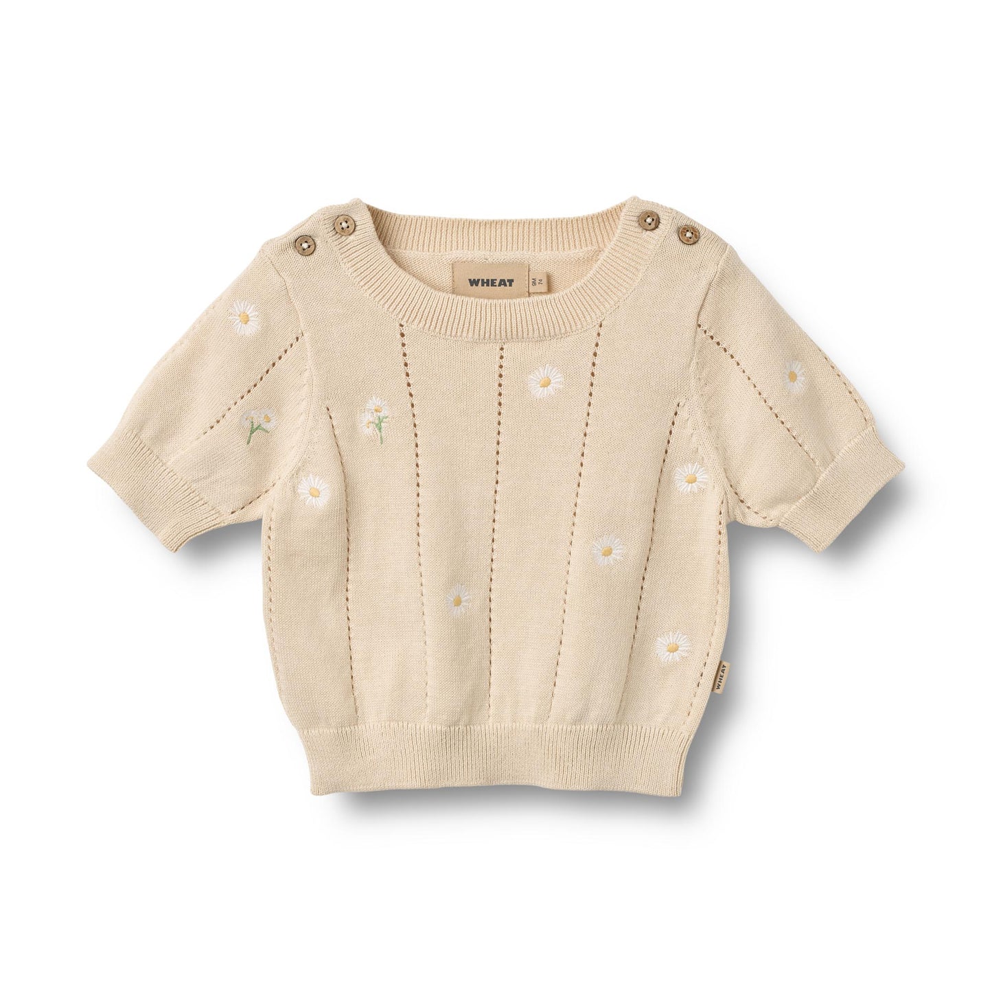 Wheat Baby Stricktop Malvina "Sandshell White Flowers"