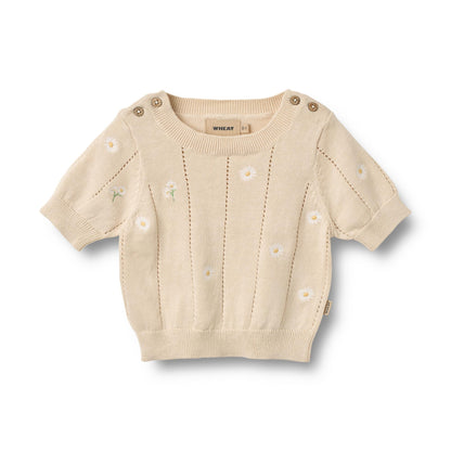 Wheat Baby Stricktop Malvina "Sandshell White Flowers"