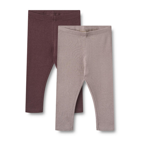 Wheat 2er Pack Rib-Leggings "Purple Fudge"