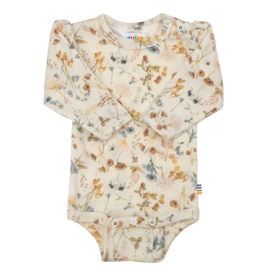 Joha Langarmbody aus Merinowolle "Blumenprint"