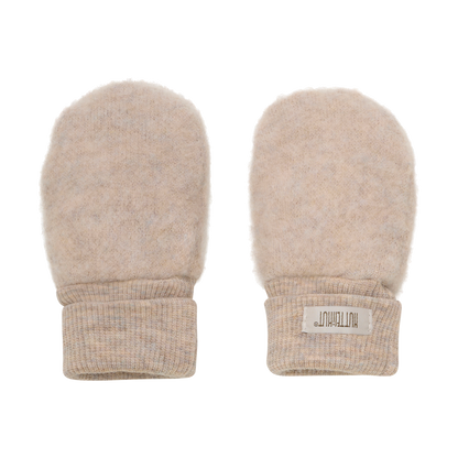 Huttelihut Fäustlinge aus Merinowollfleece "Camel Melange"