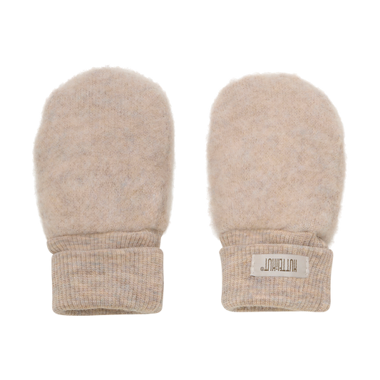Huttelihut Fäustlinge aus Merinowollfleece "Camel Melange"