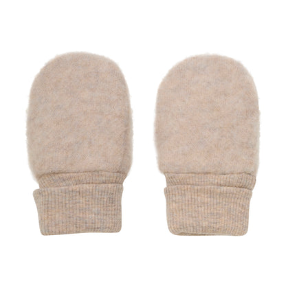 Huttelihut Fäustlinge aus Merinowollfleece "Camel Melange"