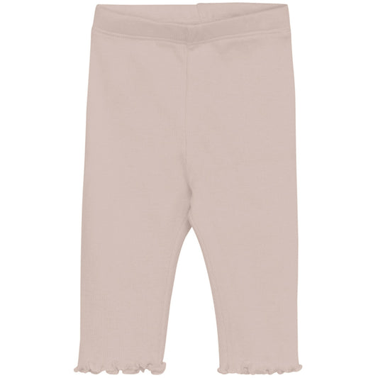 Huttelihut gerippte Leggins mit Rüschen - Sepia Rose