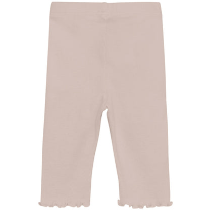 Huttelihut gerippte Leggins mit Rüschen - Sepia Rose