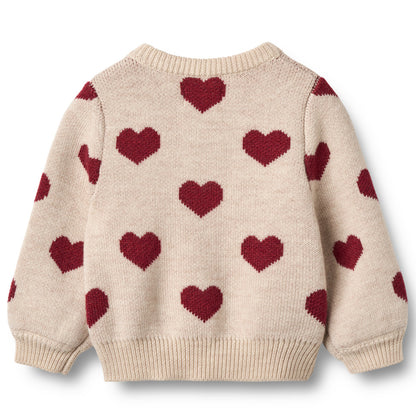 Wheat Cardigan Jacquard für Babys „Herzen“