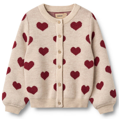 Wheat Cardigan Jacquard „Herzen“