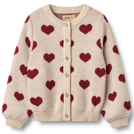 Wheat Cardigan Jacquard „Herzen“