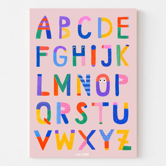 Frau Ottilie ABC Poster Bunte Buchstaben