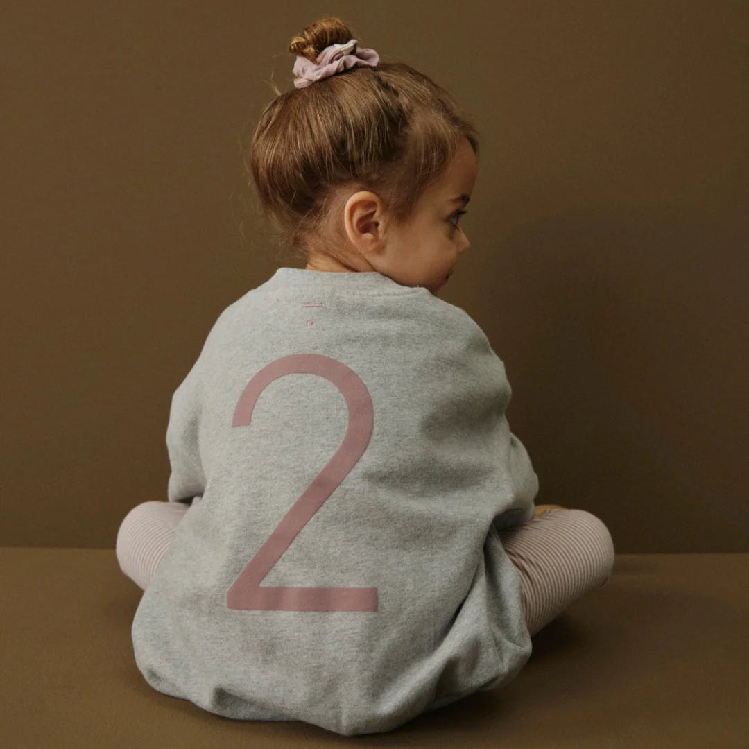 Gray Label Geburtstagssweater "Grau mit Zahl in Berry"