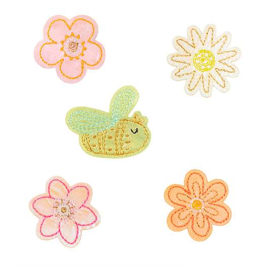 fabfabstickers Dekosticker zum Kleben - Bee and flowers