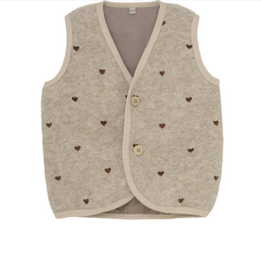 Huttelihut Wollweste "Emb. Sand Melange"