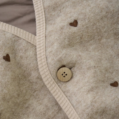 Huttelihut Wollweste "Emb. Sand Melange"
