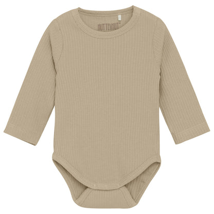 Huttelihut gerippter Langarmbody - Irish Cream
