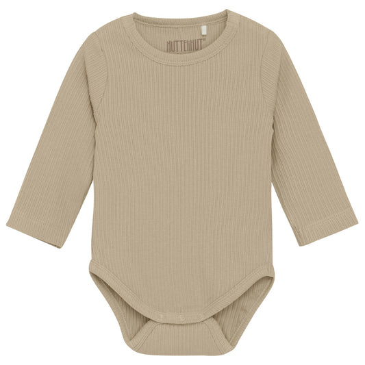 Huttelihut gerippter Langarmbody - Irish Cream