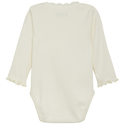 Huttelihut gerippter Langarmbody - Antique White