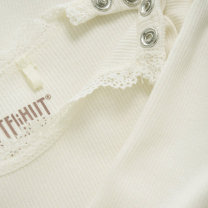 Huttelihut gerippter Langarmbody - Antique White