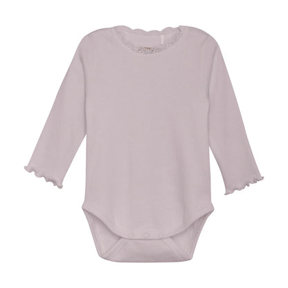 Huttelihut gerippter Langarmbody - Cloud Gray