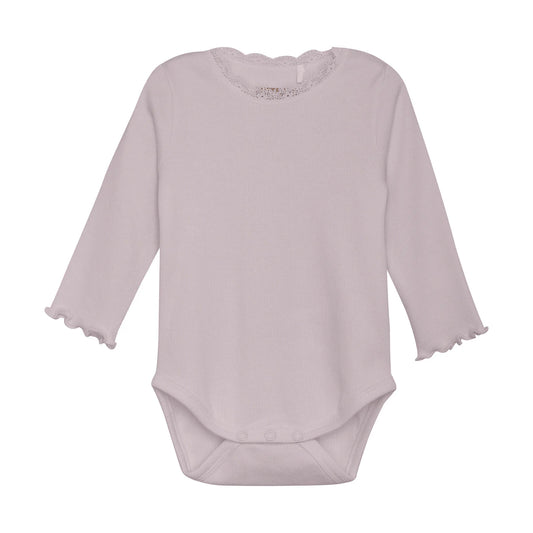 Huttelihut gerippter Langarmbody - Cloud Gray