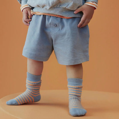 Gray Label lange gerippte Socken "Stone Grey-Melon"