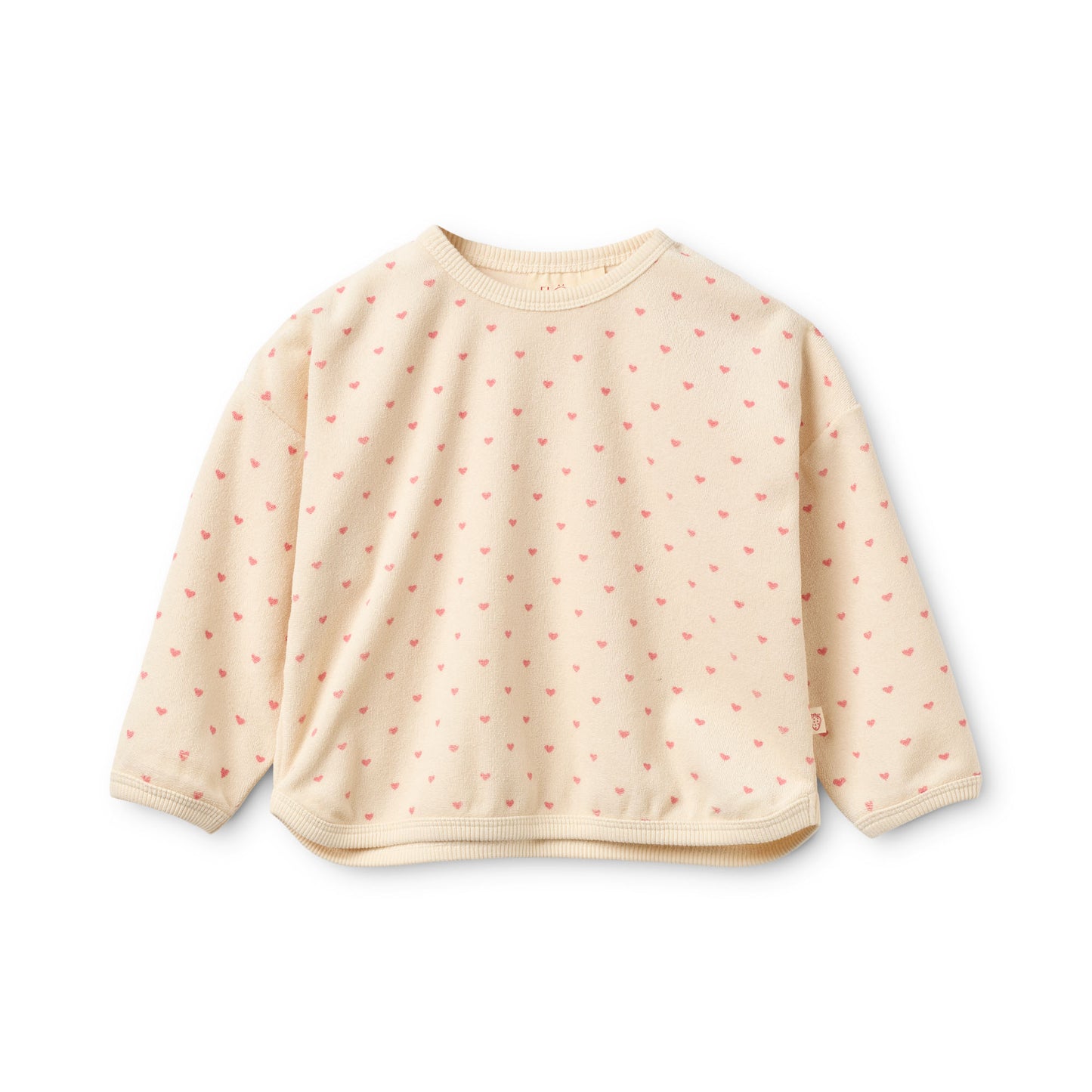 Flöss Frottee-Sweatshirt Nohr "Cream Pink Heart"