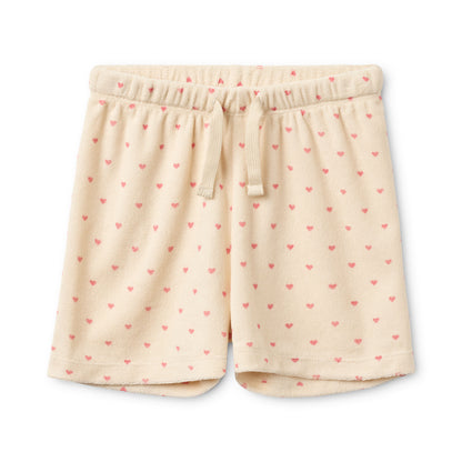 Flöss Frottee-Shorts Nohr "Cream Pink Heart"