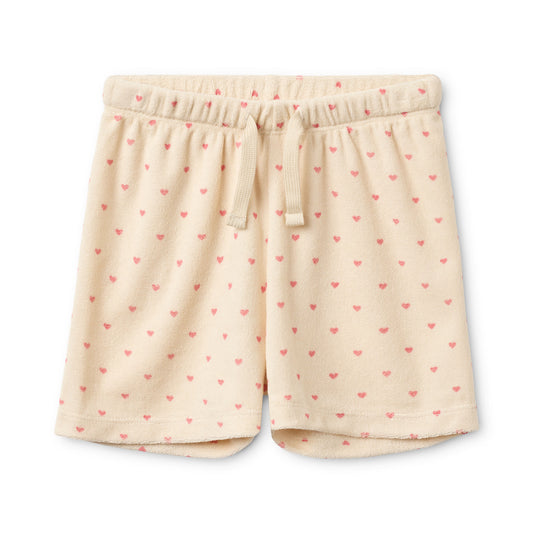 Flöss Frottee-Shorts Nohr "Cream Pink Heart"