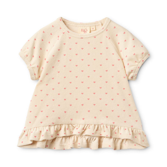 Flöss Frottee-Bluse Nohr "Cream Pink Heart"