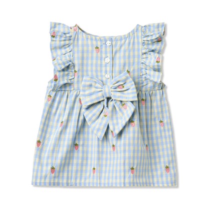 Flöss Mille Shorts Set "Sky Berry Gingham" – Karo Sommer Set Mädchen