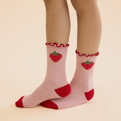 Flöss Socken 2er Pack Vigga "Pointelle Berry"