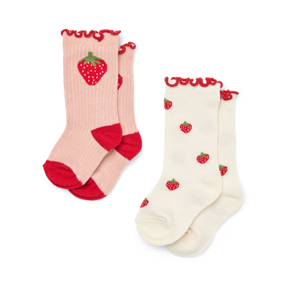 Flöss Socken 2er Pack Vigga "Pointelle Berry"