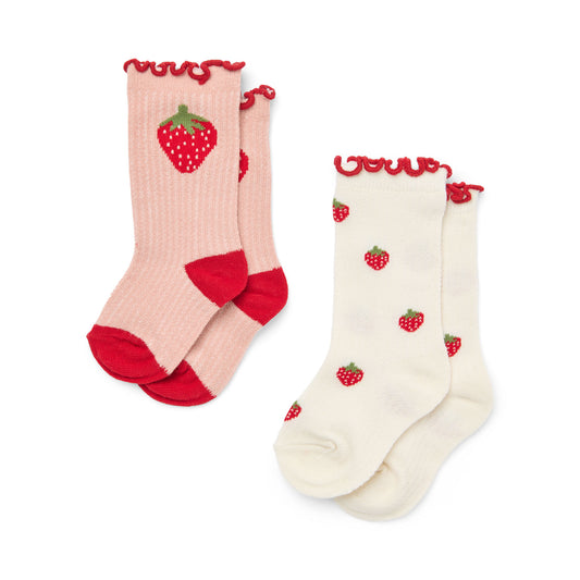 Flöss Socken 2er Pack Vigga "Pointelle Berry"
