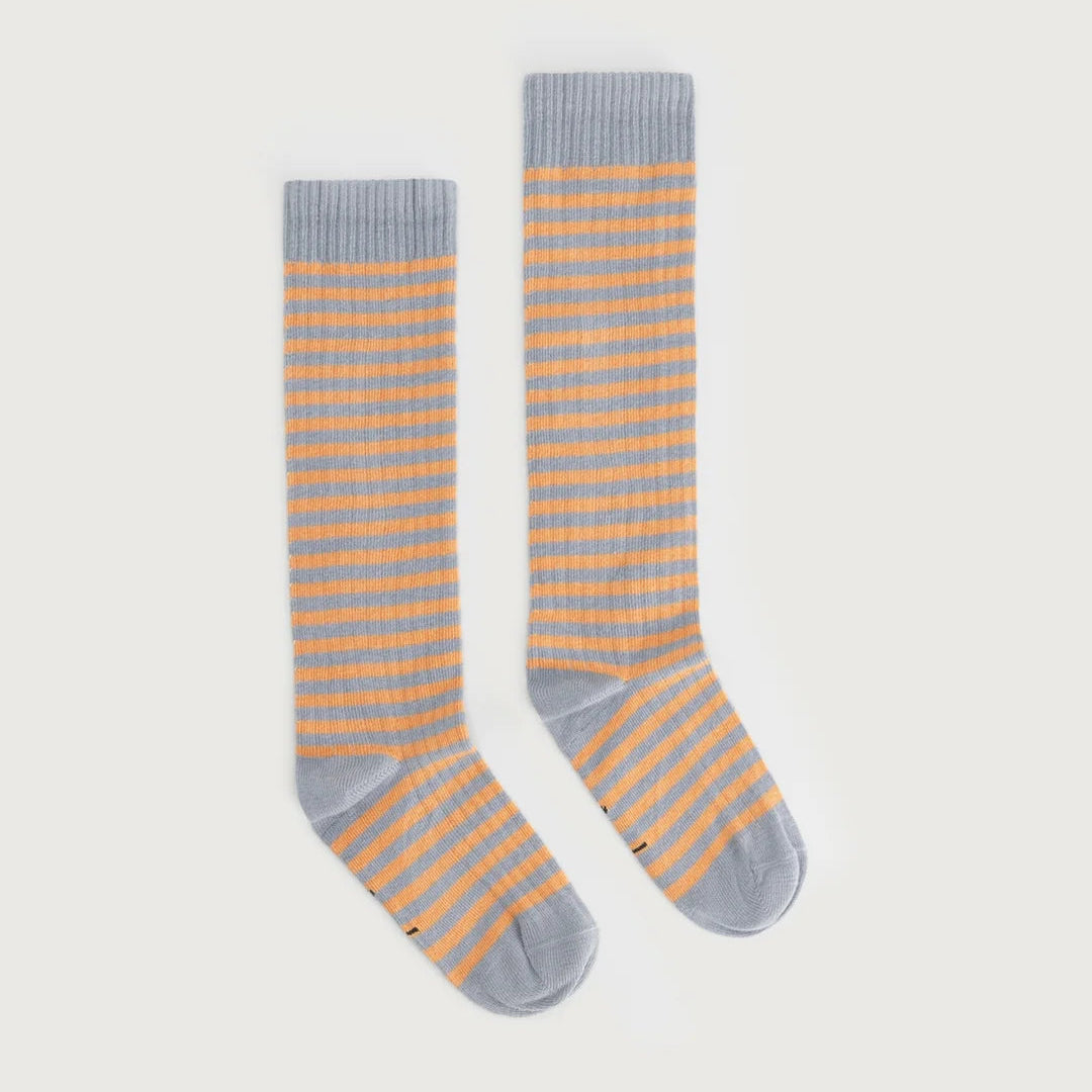 Gray Label lange gerippte Socken "Stone Grey-Melon"
