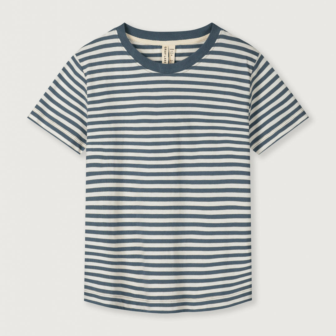 Gray Label Oversized T-Shirt kurzarm "Blue Grey - Cream"