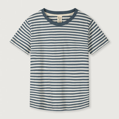 Gray Label Oversized T-Shirt kurzarm "Blue Grey - Cream"