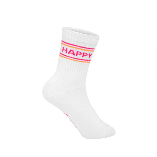 MDMD Socken Happy Pink Neon/Weiß Erwachsene