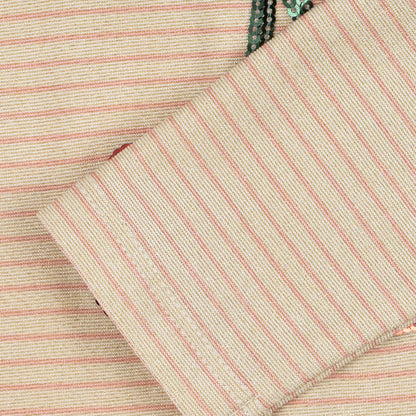 Konges Sløjd Langarm-Badeanzug Jade "Rose Stripe"