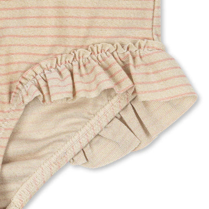 Konges Sløjd Langarm-Badeanzug Jade "Rose Stripe"