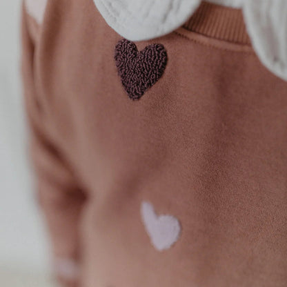 Leevje Sweatshirt Terry Hearts "Light Burgundy"