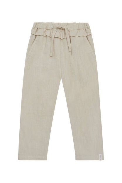 Leevje Leinenhose mit Rüsche und Schleife