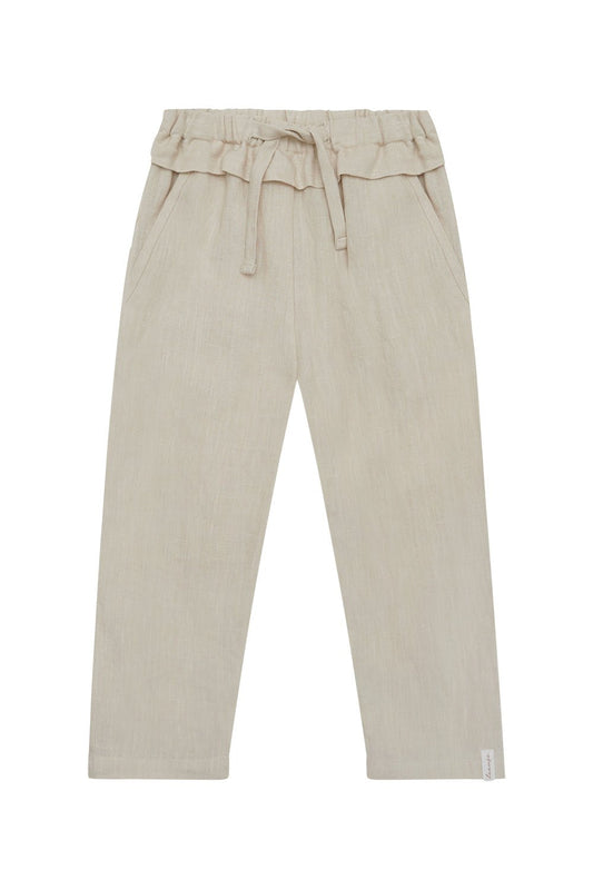 Leevje Leinenhose mit Rüsche und Schleife